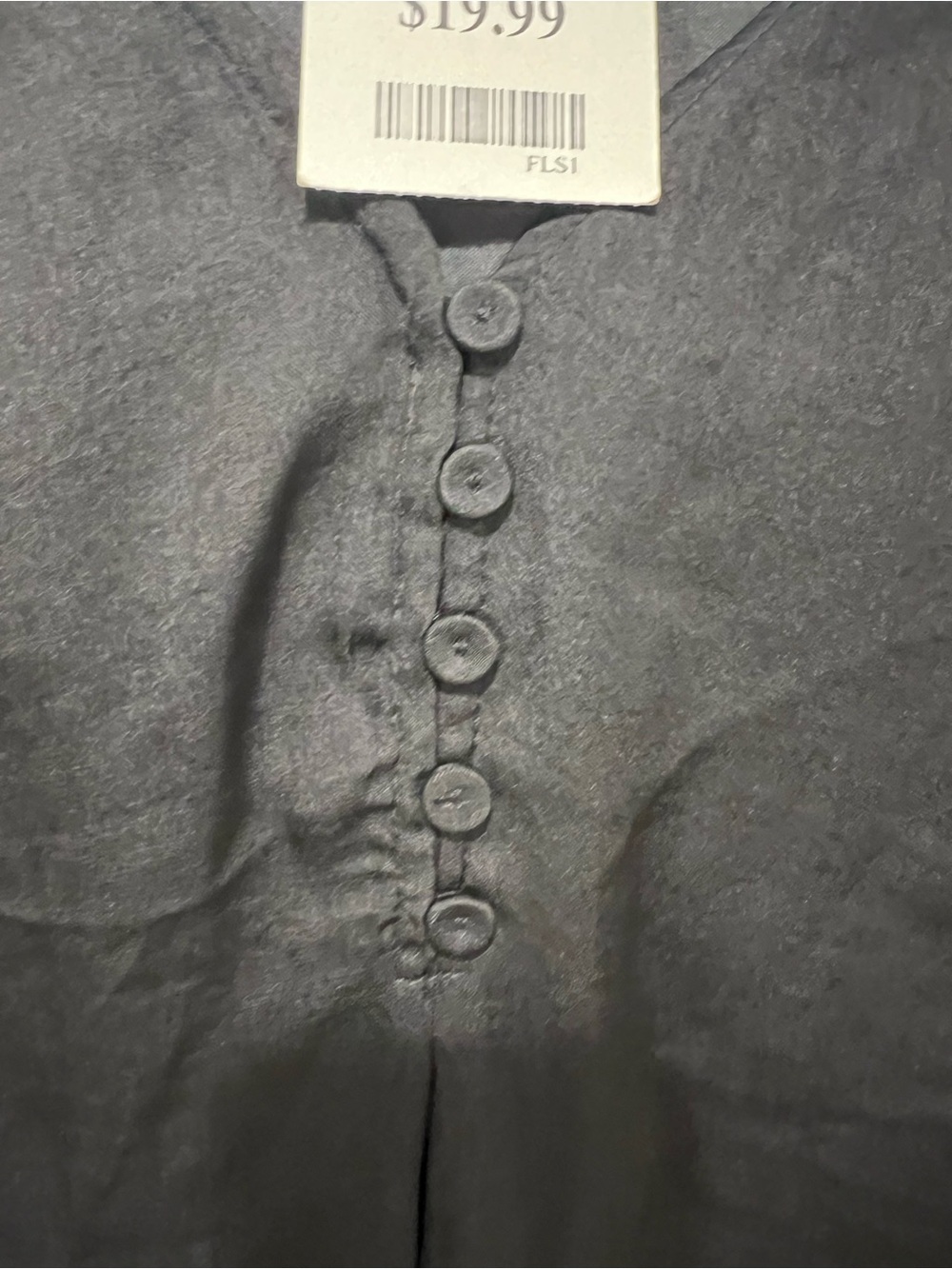 Jones & Co Black Short-Sleeve Button Front Blouse - Picture 4 of 4